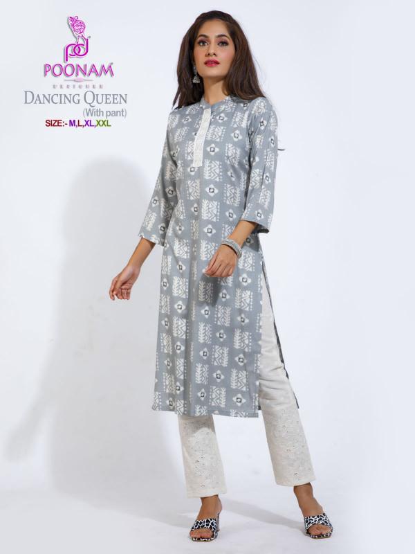 poonam Dancing Queen Casual Wear  Kurti With Pant Collection